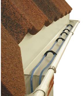кабель в лотка АНТИОБЛЕДЕНЕНИЕ на кровле Эксон нагревательный кабель Ekson heating Cable Мат Снеготаяние Антиобледенение Обогрев трубопроводов